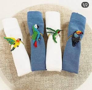 Anillo para Servilletas Bordado con Cuentas de Primera Calidad, con Diseño Elegante Hecho a Mano, para Decoración de Mesa de Comedor - Product Image 6
