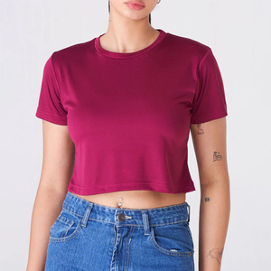 Camisetas Cortas de Algodón Ecológicas para Mujer, Estilo Urbano, Transpirables, para Entrenamiento, Venta al Por Mayor - Product Image 6