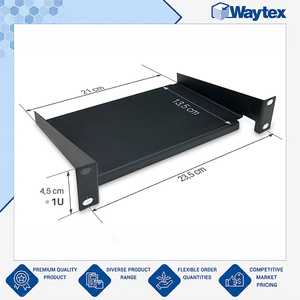 Étagère noire métallique fixe de qualité supérieure, la plus vendue, avec 2 points de fixation pour armoire réseau de 10 pouces et patch bay - Product Image 2