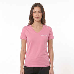 Camisetas de Mujer al por Mayor de Alta Calidad, Camiseta Rosa de Algodón, Impresión de Logotipo Personalizada, Camiseta de Manga Corta con Cuello en V para Damas - Product Image 1