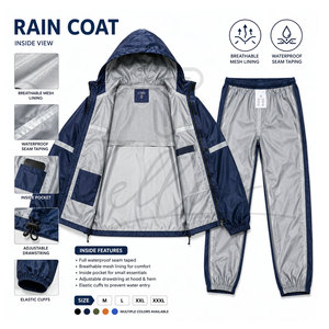 Meilleure Vente : Combinaisons de Pluie en Gros pour Hommes – Imperméables, Respirantes, à Capuche, pour Activités de Plein Air - Product Image 5