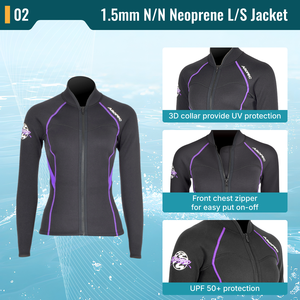 Traje de Neopreno AROPEC para Mujer, 1.5mm, Traje Completo de Manga Larga con Cierre Frontal, Impermeable, Transpirable y Resistente para Todas las Estaciones - Product Image 3