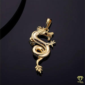 Handmade Dragon Jewelry Pendant With Iced Out VVS Moissanite Diamond Design - Product Image 5
