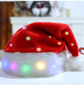 Chapeau de Noël du Père Noël en velours rouge de qualité supérieure avec bordure blanche moelleuse et pompon pour les célébrations de Noël et les fêtes - Product Image 4