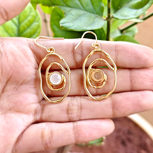 Women's Brass 18K Gold Plated High Quality 40mm Drop <b>Dangle</b> <b>Earring</b> Multicolor Faceted Gemstone Jewelry Hook Closure Bezel - Product Image 5