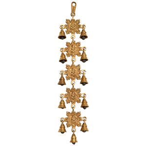 Cloche suspendue Lord Ganesha en laiton de 21 pouces faite à la main bel article de sculpture fabriqué en Inde - Product Image 1