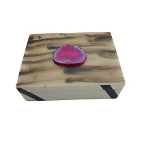 Boîte de présentation de bijoux multicolores en pierre d'agate, plateau de service pour les mariages - Product Image 1