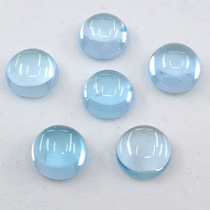 พลอยโทแพซสีฟ้าทรงกลมแบบคาโบชอง ขนาดต่างๆ 3 มม. ถึง 7 มม. สำหรับทำเครื่องประดับ - Product Image 1