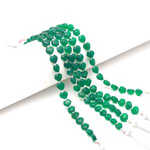 Cuentas de ónix verde natural talladas en forma de corazón de 10-11 mm, cuentas de piedras preciosas talladas a mano para la fabricación de joyas, hilo de 8 pulgadas, venta al por mayor a granel. - Product Image 6
