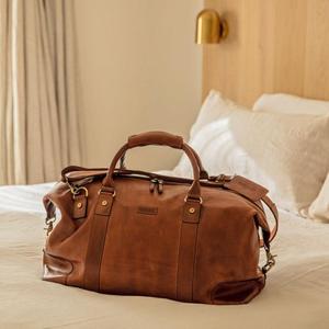 Buy Online Heavy Duty Genuine Leather Travel Bags For Sale Made In India Finest Quality Leather Travelling Bags Handbags Gifts - Product Image 5