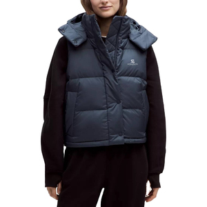Gilet matelassé sans manches pour femme grande taille, doudoune chaude et respirante en nylon, personnalisable avec logo, tricoté, hiver premium - Product Image 1