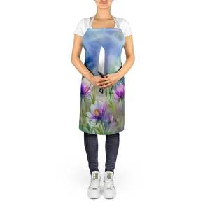 South Dakota Pasque Flowers Watercolor Unisex Large Multicolor <b>Apron</b> <b>for</b> Adults <b>for</b> <b>Cooking</b> Gardening Crafts Kitchen Server - Product Image 5