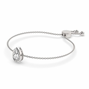 Pulsera de moda de oro de 14k (3/4 Ct.) Tw. Viene con un hermoso diamante de corte pera Michelle cultivado en laboratorio, certificado por GRA, joyería para mujer. - Product Image 3