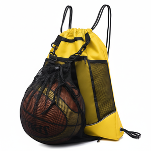 Logo Gym Sack Basketball <b>Backpack</b> Waterproof Sports Drawstring Bag Portable Folding Style - Product Image 5