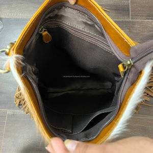 Bolso bandolera con flecos de cuero mecanizado a mano de marca de lujo de nuevo diseño occidental OEM para mujer, bolsos de hombro de piel de vaca al por mayor personalizados - Product Image 6