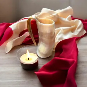 Jarra de Cuerno Ecológica para Cerveza, Sidra y Cerveza Alemana, Jarra Vikinga Tradicional para Festivales y Fiestas, Disponible a Precio de Exportación - Product Image 5