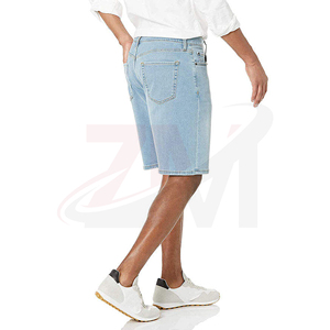 Men's Light Wash Denim Shorts Straight Leg Mid Waist Casual Wholesale Factory Supplier Custom Men Plain Denim <b>Jean</b> Shorts - Product Image 2