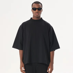 T-shirt Homme Boxy Luxe Épais Délavé à l'Acide 100% Coton Coupe Ample Personnalisable Vintage Court et Décontracté - Product Image 5