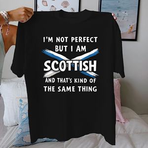 Camiseta cómoda de algodón puro perfecto escocés para mujer - Product Image 1