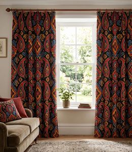 Paisley Ikat Velvet Blackout Window <b>Curtain</b> Each Panel Luxury Decorative Room Darkening Thermal Insulated Drapery <b>for</b> Living - Product Image 5