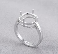 925 Sterling Silber Kathedralenringfassung, quadratische Kissenfassung, Halbfassung für 8x8mm bis 12x12mm Edelsteine, Großhandel Ringrohling