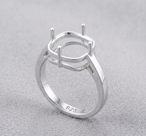 Anillo de Plata de Ley 925 con Montura Catedral Cuadrada para Gema de 8x8mm a 12x12mm, Anillo Semimontado, Base de Anillo al por Mayor - Product Image 4
