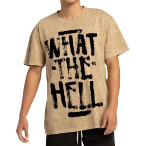 T-shirt personnalisé d'hiver pour homme, faible MOQ, 100% coton 220 GSM, délavé à l'acide, coupe oversize, effet vieilli - Product Image 1