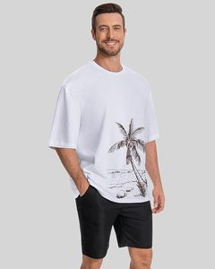 เสื้อยืดโอเวอร์ไซส์ผู้ชาย พิมพ์ลายได้ตามต้องการ สวมใส่สบาย ระบายอากาศดี เสื้อยืดลำลองทันสมัย คอกลม แขนสั้น ทรงหลวม - Product Image 1