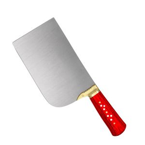 MS ™   Cuchillo de Carnicero de Alta Resistencia, Hoja de Acero Inoxidable Plateada, Mango Rojo, Empuñadura Dorada, Cuchillo de Cocina Ancho para Cortar Carne - Product Image 1