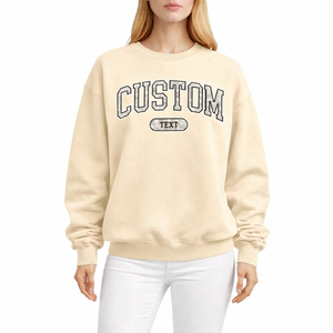High Quality for Color Winter Cotton Oversized Women <b>Sweatshirt</b> Custom Text Print Crew Neck Casual Loose Fit Pullover - Product Image 3