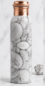 Botella de Agua de Cobre con Estampado Floral Hecha a Mano de Primera Calidad, con Tapa Artística Decorativa de Cobre, Botella de Agua Ayurvédica de Cobre Puro - Product Image 3