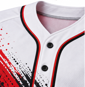 Maillot de baseball en gros par sublimation, vêtement de sport boutonné pour hommes et femmes, léger, respirant, entièrement imprimé, uniforme d'équipe pour le match - Product Image 6
