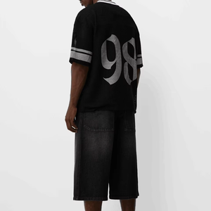 Maillot de football unisexe noir en mesh, col en V, sans manches, respirant, en polyester, uniforme toutes saisons, vêtements de sport pour adultes, nom d'équipe personnalisé - Product Image 2