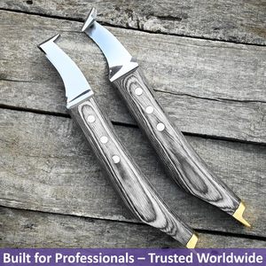 Cuchillos para pezuñas de alta calidad con mango de madera, bajo MOQ, precio razonable, para uso veterinario en caballos - Product Image 5