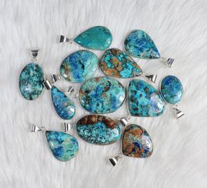 Shattuckite Pendentifs Argent Plaqué Pendentif Bijoux En Gros Pendentif Bleu Shattuckite Collier Shattuckite Collier De Pierres Précieuses - Product Image 5