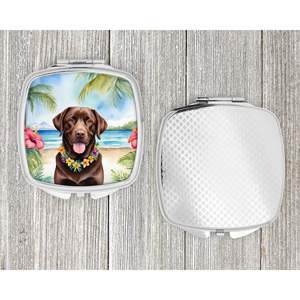 Espejo de maquillaje de mano plegable compacto Luau Labrador Retriever de Chocolate para mujer, espejo de maquillaje de bolsillo decorativo de viaje, regalo - Product Image 4