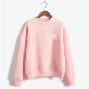 เสื้อสเวตเชิ้ตคอกลมสีฟ้าอ่อนสำหรับผู้หญิง ผ้าฝ้ายและใยไผ่ เป็นมิตรกับสิ่งแวดล้อม กันน้ำ สวมใส่สบายๆ ทรงปกติ สำหรับฤดูใบไม้ร่วง - Product Image 5