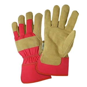 Gants de travail de sécurité pour charpentiers canadiens de haute qualité, haute visibilité, personnalisables, en cuir de vachette pleine fleur, protection des mains - Product Image 1