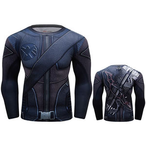 T-shirt de sport pour homme inspiré de l'anime, à manches courtes, compressif, respirant, écologique, imprimé numériquement, protection contre les éruptions cutanées, logo personnalisé - Product Image 2