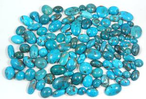 Turquoise naturelle d'Iran, cabochon taille brillant, 20-45mm, sculpté à la main, pierre précieuse en vrac pour la fabrication de bijoux, Aamna Gems, tiers - Product Image 4