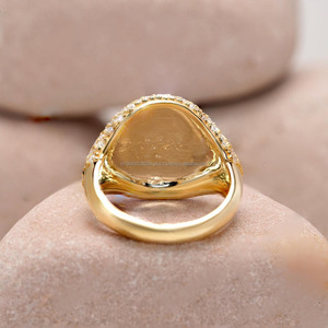 Chunky <b>Dome</b> Moissanite <b>Ring</b> Prong Setting Classic Wedding, Anniversary or Engagement <b>Ring</b> Women's Silver Rhodium Plated for gift - Product Image 2