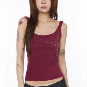 Camiseta sin mangas personalizada de fabricante con gráfico de pedrería de alto gramaje, estilo urbano, MIXED EMOTION, para hombre - Product Image 1
