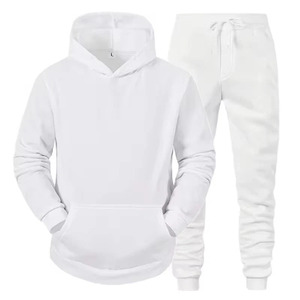 Ensemble de survêtement décontracté pour homme, sweat-shirt à capuche rouge avec pantalon de jogging noir, coupe régulière, couleur unie, matière polaire, vêtements d'automne - Product Image 6