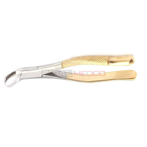 Forceps d'extraction dentaire manuel en acier inoxydable allemand de qualité supérieure avec poignée dorée, pour molaires inférieures 1ère et 2ème, design corne de boeuf, pour chirurgie générale - Product Image 4
