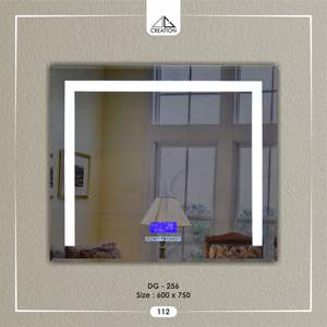 Miroir LED à six touches avec Bluetooth, FM, USB, affichage de la date, de l'heure et de la température, interrupteur tactile, design décoratif mural, respectueux de l'environnement - Product Image 6