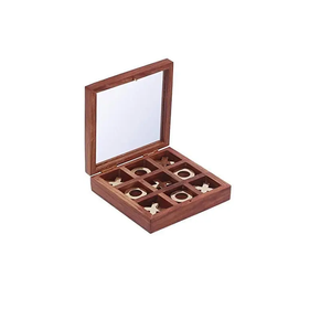 Juego de Tic Tac Toe de Madera con Caja de Almacenamiento, Hecho a Mano con Madera de Sheesham, Colección de Rompecabezas - Product Image 5