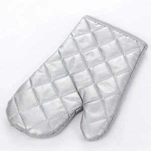 Gant de four résistant à la chaleur avec revêtement argenté |   Gant de cuisine matelassé en coton résistant à la chaleur pour barbecue, four et cuisine domestique - Product Image 4