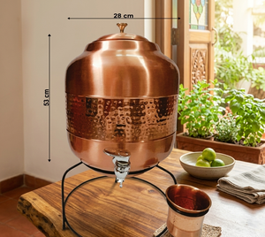 Top Quality Copper Hammered Design Water <b>Dispenser</b> Unique Round Tea Kettle Kitchen Multipurpose Household Application - Product Image 1