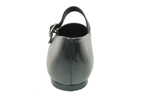 Chaussures plates Mary Jane en cuir véritable noir pour femmes, bout pointu, fermeture à boucle en T, toutes saisons - Product Image 4