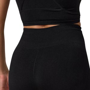 Legging noir taille haute en tricot pour femme, extensible, respirant, écologique, pour le fitness, le remodelage corporel, l'entraînement, le yoga, les vêtements de sport - Product Image 4